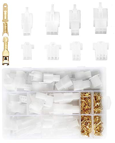YIXISI 380PCS 2. 8mm 2 3 4 6 Pin Plug Kit, Housing Pin Header Crimp Electrical Wire Terminals Connector for Motorcycle, Bike, Car, Boats