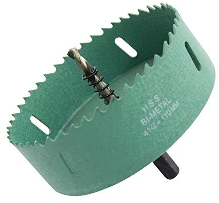 110mm Hole Saw LAIWEI hole cutter,4.33Inch HSS Annular Hole Saw Cutter Drill Bit,holes in wood,gypsum board,aluminum profiles, PVC and other materials(4-5/16)