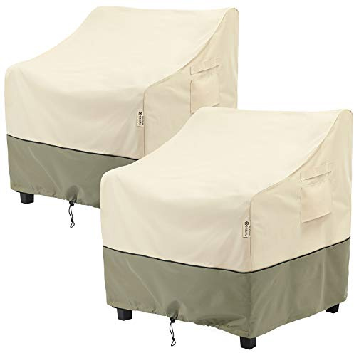 Utomhus möbler uteplats stolskydd vattentät utförsäljning, lounge djupt sätesskydd, gräsmattsmöbler överdrag passar upp till 33 B x 34 D x 31 H tum (2-pack)