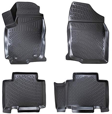 Rizline Passgenau 3D Fussmatten Auto Kompatibel mit Toyota Rav 4 5.Gen & Rav 4 Hybrid 2013-2018 Auto Zubehör 1. und 2. Reihe Gummimatten Autos TPE Allwetter Geruchlos rutschfest Vorne & Hinten