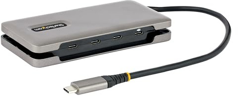 StarTech 4-Port USB-C Hub mit 4X USB-C, 10Gbps, 100W PD (HB31CM4CPD3) | USB 3.1, Tragbar, 100W Power Delivery Pass-Through, 32cm Umwickelkabel, Splitter, USB-betrieben