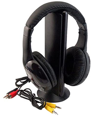 Mobestech Auriculares Negros 5.1 para TV y Computadora - Cascos Inalámbricos Antiruido Multifunción Mh2001