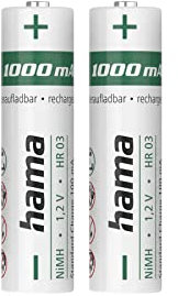 Hama - Batterie ricaricabili AAA 1,2 V, 1000 mAh, NiMH (2 pzz)