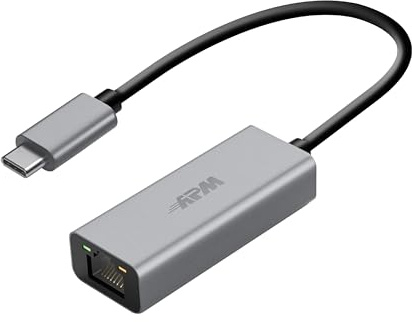 APM Adaptateur USB C vers Ethernet RJ45, Réseau Gigabit, Thunderbolt 3 en Aluminium, Compatible avec Windows MacOS Linux ChromeOS PC XPS MacBook Chromebook, 560360