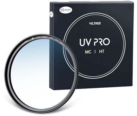 VILTROX 58MM UV-Filter MC UV Schutzfilter,UHD-Kameraobjektiv, 18 Mehrschichtige Beschichtungen, Ultraharte Beschichtung, Nano-Beschichtung, Hydrophob, Kratzfest, Ultradünn, für 58mm Kameraobjektiv