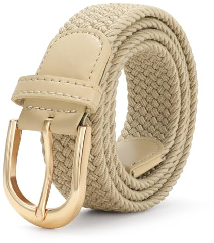 JasGood Geflochtener Stretch Canvas Gürtel Elastischer Casual Gürtel für Herren und Damen