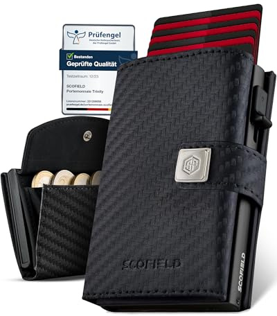SF SCOFIELD Geldbörse Herren | Portmonee Herren für 11-12 Karten | Geldbeutel RFID Schutz | Portemonnaie | Wallets for Men | Smart Wallet | Kreditkartenetui | Slim Wallet | Kartenetui Klein