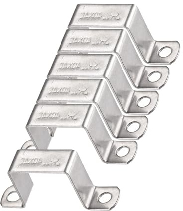 MACHSWON 35 x 40mm en forma de U soporte de conexión de puntal 304 de acero inoxidable abrazadera de tubo cuadrado para puerta cerrada bar titular 6 piezas