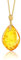 Amber by Mazukna - Cognac-Farbe Bernstein Anhänger, Halskette mit Naturbernstein Tropfenanhänger in Cognac-Farbe, Vergoldetes Sterlingsilber ag925, 55cm Lange Kette Bernstein Schmuck für Damen