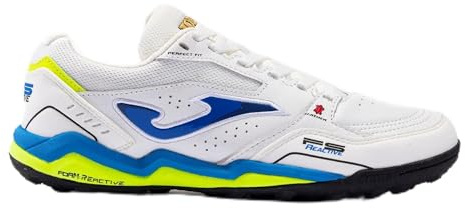 Joma - Professional Soccer Boots for Turf and Carpeted Surfaces, Premium Leather, Breathable, Men's and Women's White Royal