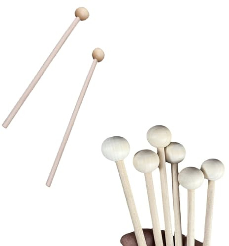 JchEnye 2 Stück Schlägel, Holzschlägel Trommelstöcke Glocken Klang Percussion Holzglocken Xylophon Glocken Xylophon, Holzblock Glocken Yoga Anfänger Erwachsene