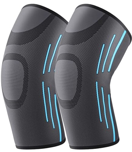 KGONE Knee Support for Men/Women 2 Pack, Anti-Slip Knee Brace Compression Sleeve Support for Arthritis, Knee Pain, Meniscus Tear, ACL, MCL, Joint Pain Relief, Running, Sports, Squats