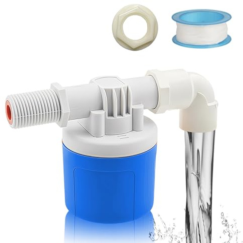 Automatisches Schwimmerventil für Wassertanks, 1/2 Zoll Seitenanschluss Einstellbares Wasserstandsregelventil für Fischteiche, Pools, Viehtränken und Bewässerungssysteme