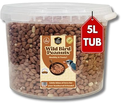 English's Peanuts 5L Tub Premium Bird Food - High Protein Peanuts for Wild Birds, Rich in Healthy Fats, Fibre & Vitamins, Ideal for Feeders, Supports Bird Health, Clean & Fresh Wild Bird Food