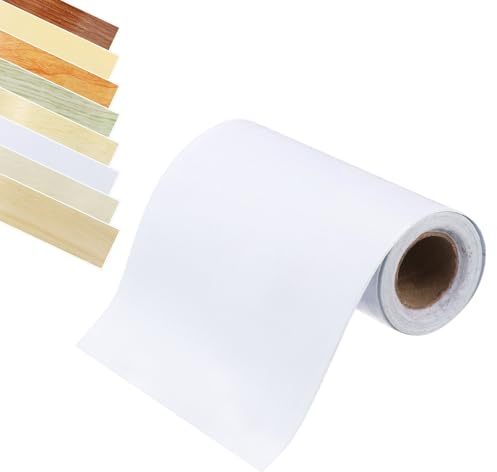 QUARKZMAN Holzoptik Klebeband 12 cm x 5 m Wasserdicht Weiß Holzmaserung | Selbstklebend Holzmaserung Reparaturband, Realistische Möbelkantenband, für Wand Tür Sockelleisten Böden Möbel