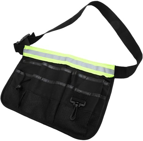 CTIRCHIU Adjustable Utility Belt Waist Pouch with Reflective Oxford Cloth Heavy Duty Gardening Tool Bag for Men and Women Reinforced Hooks Canvas Waist Bag for Gardeners and Professionals