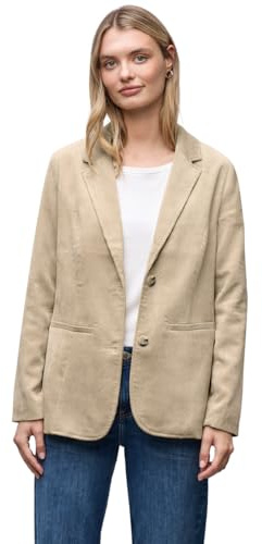 Street One 2117083 Blazer Largo de Pana, Beige Arenado, 38 Mujeres