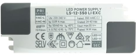 Controlador de luz Led, balastro de potencia, luz de techo, aparato eléctrico de corriente constante, luz de pista de 12W(12W 350ma ECX)