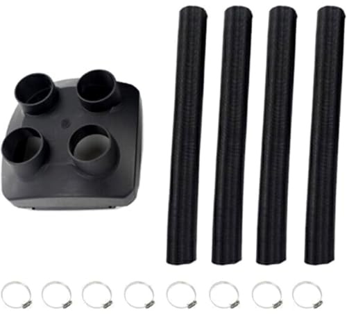 Qikaide Parking Heater Air Outlet Kit 5KW 4 Hole Vent Cover with 4 x 42mm 100cm Duct Hose and 8 Clamps