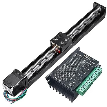 Linearführung, T-Typ CNC-Schiebetischschiene, linearer Tisch, Transportführung, Plattform, Schrittmotor-Antriebssatz, Mini-Schiebetisch, XYZ-Achsentisch für CNC-Fräsen zum Selberbauen(300mm and Drive)