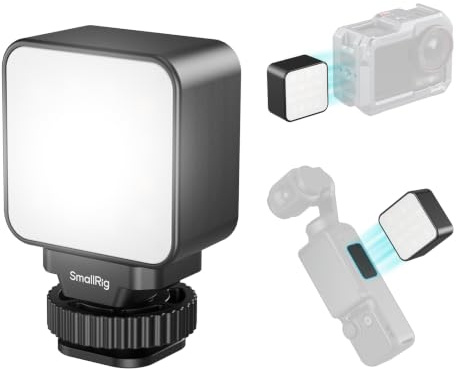 SMALLRIG Magnetic Video Light for Action Cameras, Mini Video Light with 500mAh Battery, 3000K-6000K, Detachable Cold Shoe Adapter, for DJI OSMO Nano Action 6/5/4/3 Pro, for Insta360 Ace Series - 5446 | 500mAh Cool Light for DJI OSMO Action 6/5 Pro/4/Pocket 4P/4/3/Nano, for Insta360 Ace, for GoPro and Xtra Muse - 5446