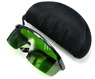 Nadalan Occhiali Protettivi a Infrarossi per 1064nm / 200-450 e 800-2000nm, OD +4, 60% Visibile, Protezione Completa, Regolabili, Verde, Plastica o Gomma, Casual, Unisex, Laboratorio, Industria