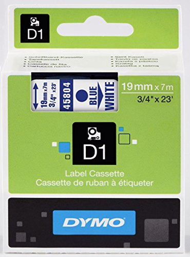 DYMO D1-Etikettenband Authentisch | blau auf weiß | 19 mm x 7 m | selbstklebendes Schriftband | für LabelManager-Beschriftungsgerät