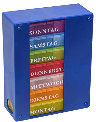 Sani-Alt Medikamentendosierer 7 Tage mit 4 Fächern (Dunkelblau)