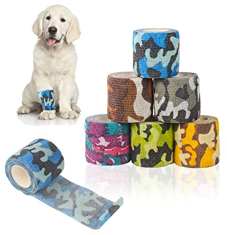 Maotrade 6 Rollen Selbstklebender Verband 5cm x 4,5m Haftbandage Selbstklebend Atmungsaktiv Elastische Binde Selbsthaftend für Schwellungen Knöchelverstauchungen Handgelenk Hund Pferd Katze Haustiere
