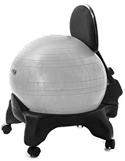 Kikka Active Chair - Sedia Ergonomica con Palla Gonfiabile (Grigia, Plus)
