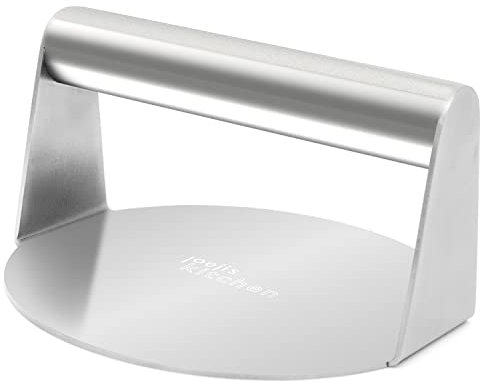 Joeji's Burger Smasher - 5.5 Inch Stainless Steel Sandwich Steak Panini Press - Professional BBQ Grill Accessory to Sear with Perfection and Retain Flavour