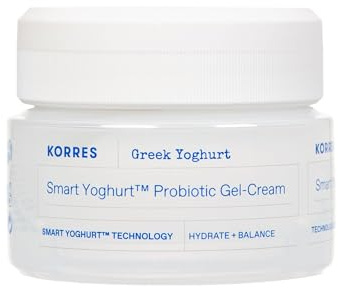 KORRES Greek Yoghurt Nourishing Probiotic Gel-Cream, Lightweight Face Moisturizer with Pre and Probiotics, Time-Released Hydration for 48 Hours, Microbiome Technology for Balanced Skin, 1.4 Fl Oz