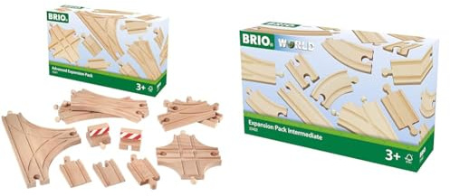 BRIO Holzschienen-Set - 11 Weichen aus Buchenholz für die Holzeisenbahn - Empfohlen für Kinder ab 3 Jahren - HO Skala - 16.5 mm Spurweite - TOY_VEHICLE_TRACK_SET