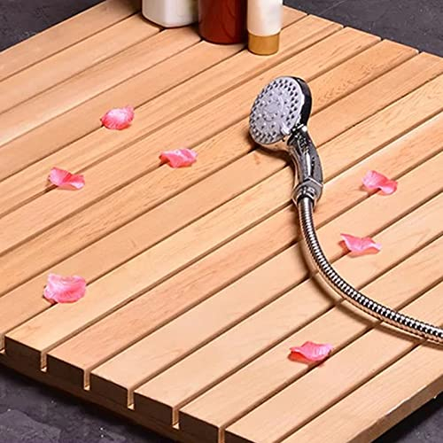 Massivholz-Badematten für Badezimmer, Dusch-Badematte, Badematte aus Holz, strapazierfähige Badezimmer-Duschmatte, Holzmatte, Retro-Duschmatten aus Holz. für Dusche, Badewanne, Spa und Sauna (80 x 7