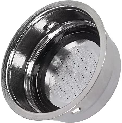 Quailitas Coffee Machine Replacement Filter [Silver] – Durable Two-Cup Replacement Filter for De'Longhi ECC220, 18/10 Stainless-Steel, Rust-Resistant, Evenly Spaced Holes – Coffee Machine Accessories