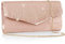 Larcenciel Women's Clutches, Shiny Envelope Evening Clutch Bag w/Detachable Chain, Elegant Handbags for Women, Glitter Crossbody Shoulder Bags for Wedding Prom Party Dinner, 23x13x5.5cm (Rose Gold)