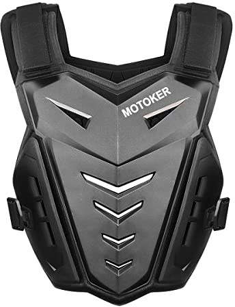 MOTOKER Adult Youth Motocross Chest Protector Riding Armor Vest Dirt Bike Back Protector Motorcycle Racing (Black)