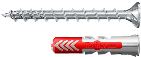 fischer DUOPOWER 8 x 40 S avec ETA, chevilles universelles avec vis PowerFast II, chevilles à 2 composants, chevilles en plastique pour fixation dans le béton, la brique, la pierre, les plaques de