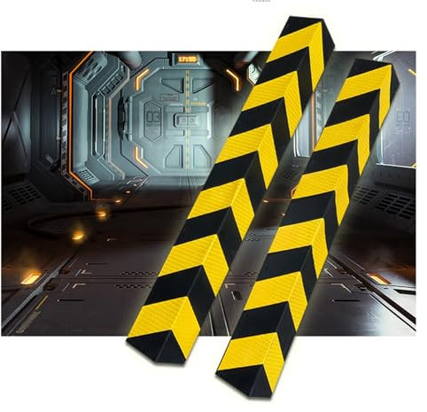 XPLKQXE Protectores para Esquinas De La Columna del Garaje, Protector Columnas para Aparcamiento Protección Coche Esquina Poste De Barandilla (Color : Black+Yellow, Tamaño : 8pcs-100cm)