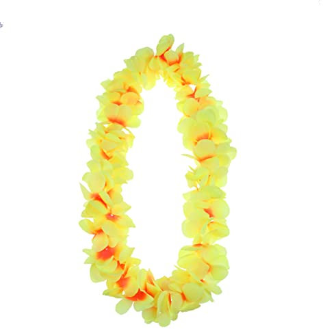 Alipis 1satz Hawaiian Floral Garland Teiliges Mit Dichten Blumenkränzen Halskette Und Armbändern Für Tropische Strandpartys Festivals Und Kostüme Gelb Handgefertigt Und