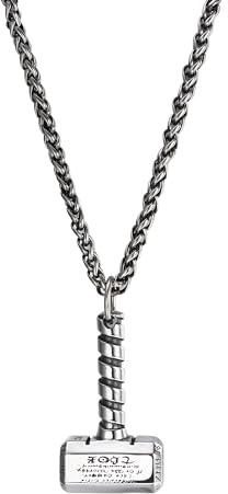 GTHIC-collar con martillo de Thor para hombre, colgante de Mjolnir vikingo nórdico, de acero inoxidable con cadena, regalo de joyería