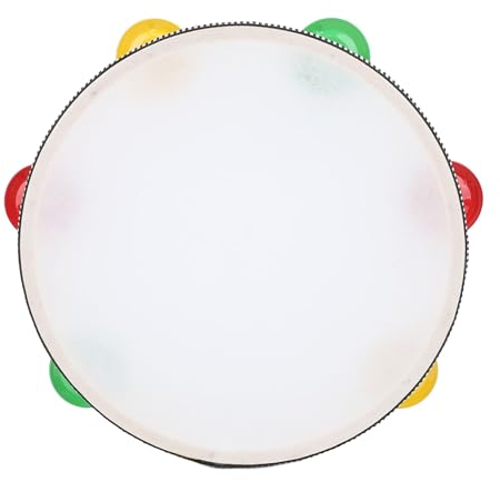 RiToEasysports Tamburin-Trommel, Hand-Tamburin aus Buchenholz mit Metallischen Schellen (8 Zoll)