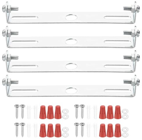 PATIKIL Kit de Soporte de Montaje de Accesorios de Luz de 115 mm (4.53) 4 Juegos Placa de Luz en Cruz para Luz de Techo con Tornillos para Luz de Pared Techo Lámpara Colgante