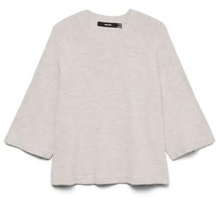 Vero Moda Vmlefile Noos - Jersey de Cuello Redondo 3/4, Piedra Pumice., XS