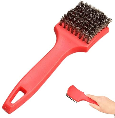 Spazzola per lavaggio auto per cerchioni | Pulizia di pneumatici e tappezzeria | Manico lungo | Pulitore filo di acciaio | Delicata ma | Eccellente per accedere a punti stretti