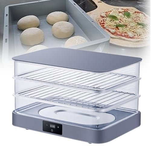 Calentador de masa de levadura, doble cesto para pan, cesta para pan, temperatura regulable (20 °C a 45 °C), pan de levadura casero, yogur, natto