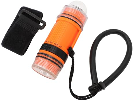Torcia Stroboscopica Subacquea, Luce Strobo Sottomarina con Alta luminosità da 500 Libbre per la Torcia da 130 Libbre 60m per Immersioni in Campeggio All'aperto (Orange)