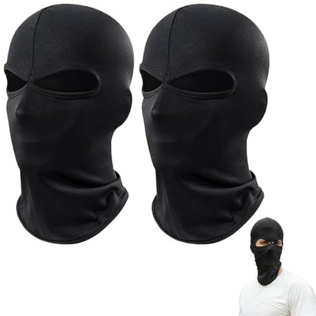 2 Stücke Sturmhaube Motorrad, Sturmmaske & Skimaske, Atmungsaktiver Balaclava für Damen/Herren mit 3-Loch-Design, Winddichte Motorradhaube für Winter & Outdoor (Einheitsgröße)