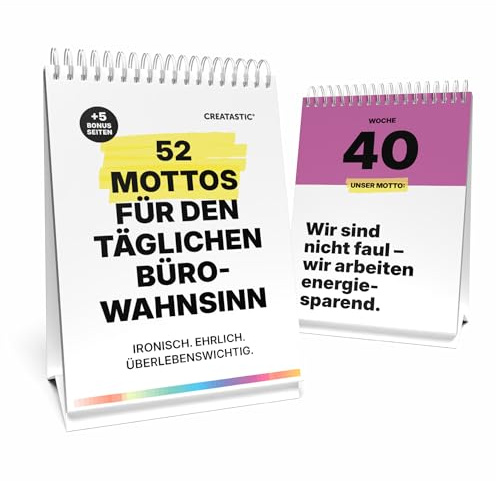 Büro Tischkalender 2026 witzig Sprüche, Abschiedsgeschenk Kollegen | Geduldsfaden Büro Gadgets, Kalender 2026, Abschied Kollegin, Kalender undatiert mit 52 Mottos und 5 Bonus Seiten, DIN A6