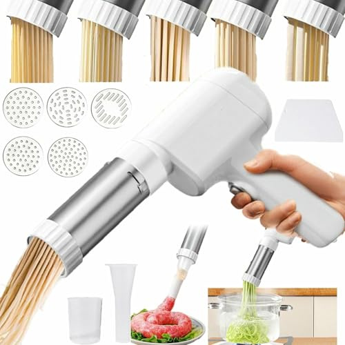 Électrique Idiyappam Maker, 2025 Nouvelle Pâtisserie Électrique Portative, Machine À Pâtes Sans Fil 5-En-1, Machine À Presser À Nouilles Multifonction, Machine À Presser À Nouilles Domestiques